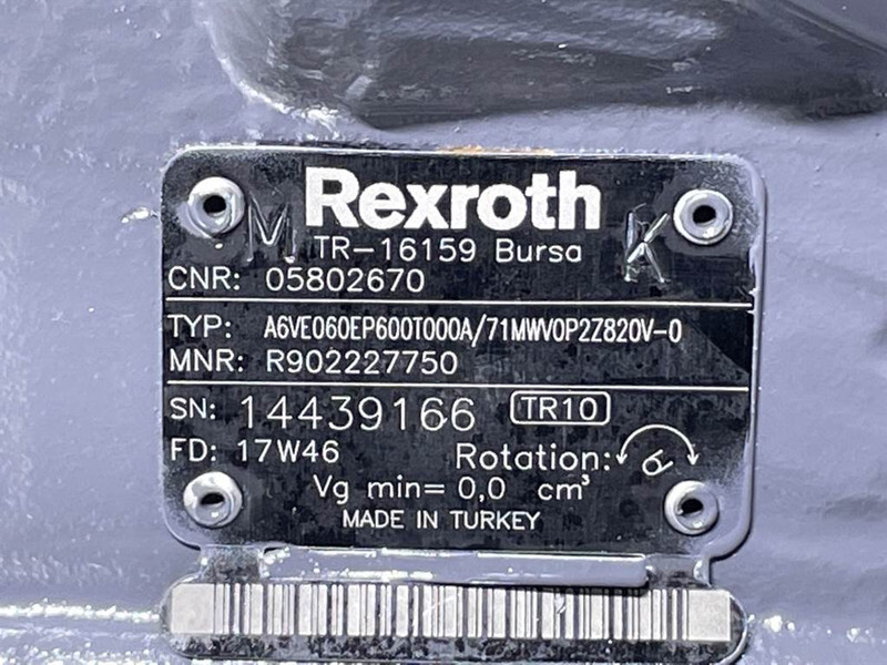 Ny Hydraulikk for Bygg og anlegg Bomag 05802670-Rexroth A6VE060EP-Drive motor/Fahrmotor: bilde 7