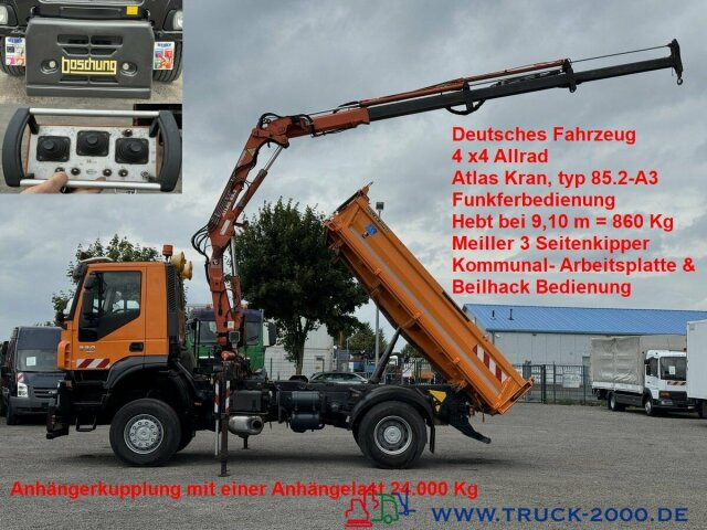 Iveco Stralis AD190T33 4x4 Winterdienst Atlas Kran - Tippbil, Kranbil: bilde 1 Iveco Stralis AD190T33 4x4 Winterdienst Atlas Kran - Tippbil, Kranbil: bilde 1