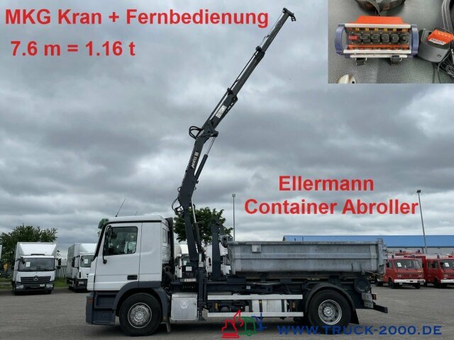 Mercedes-Benz 1841L Abroller + Kran + FB 7.6m=1.2 t. - Krokbil, Kranbil: bilde 1 Mercedes-Benz 1841L Abroller + Kran + FB 7.6m=1.2 t. - Krokbil, Kranbil: bilde 1