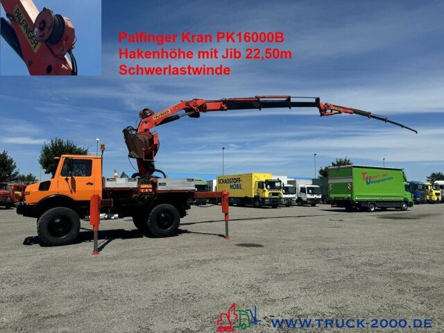 Unimog U1700 Kran PK16000 + Jib Höhe 22,50m + Winde - Kranbil: bilde 1 Unimog U1700 Kran PK16000 + Jib Höhe 22,50m + Winde - Kranbil: bilde 1