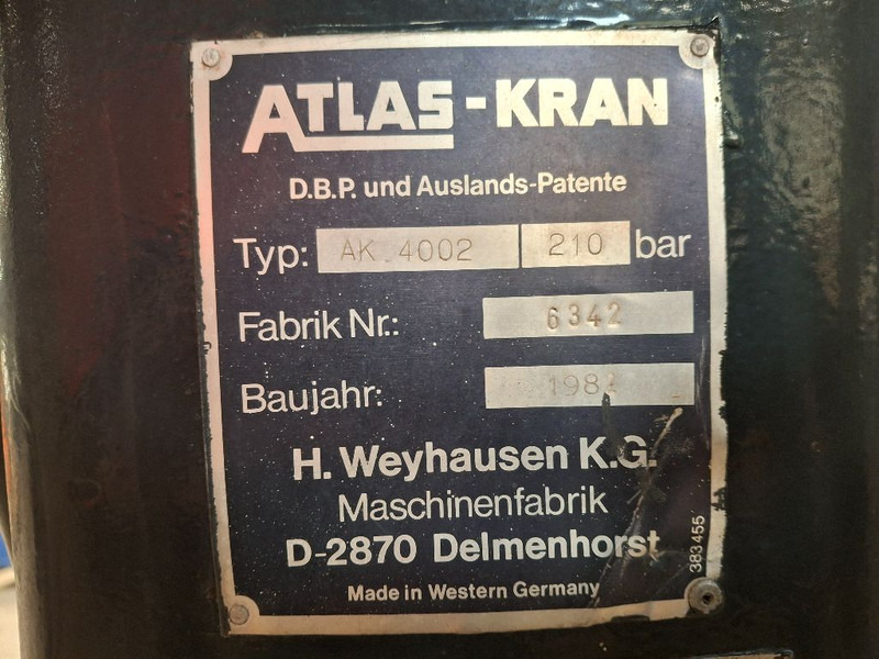 Atlas AK 4002 - Lastebilkran: bilde 5 Atlas AK 4002 - Lastebilkran: bilde 5