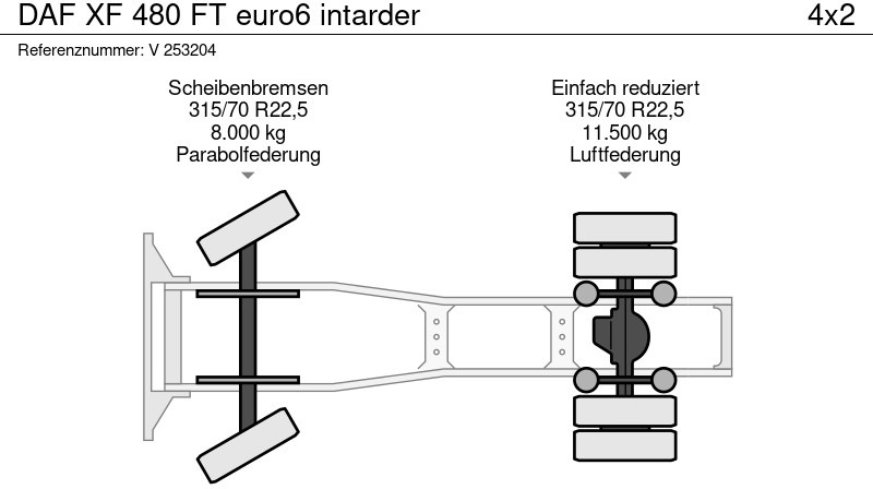 Trekkvogn DAF XF 480 FT euro6 intarder: bilde 10