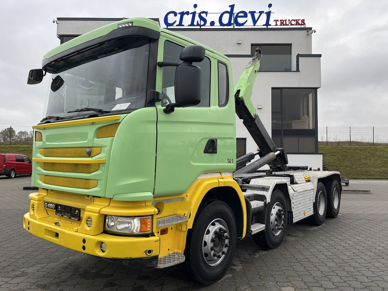 Scania G 450 8x4 Trösch Abrollkipper - Krokbil: bilde 1 Scania G 450 8x4 Trösch Abrollkipper - Krokbil: bilde 1