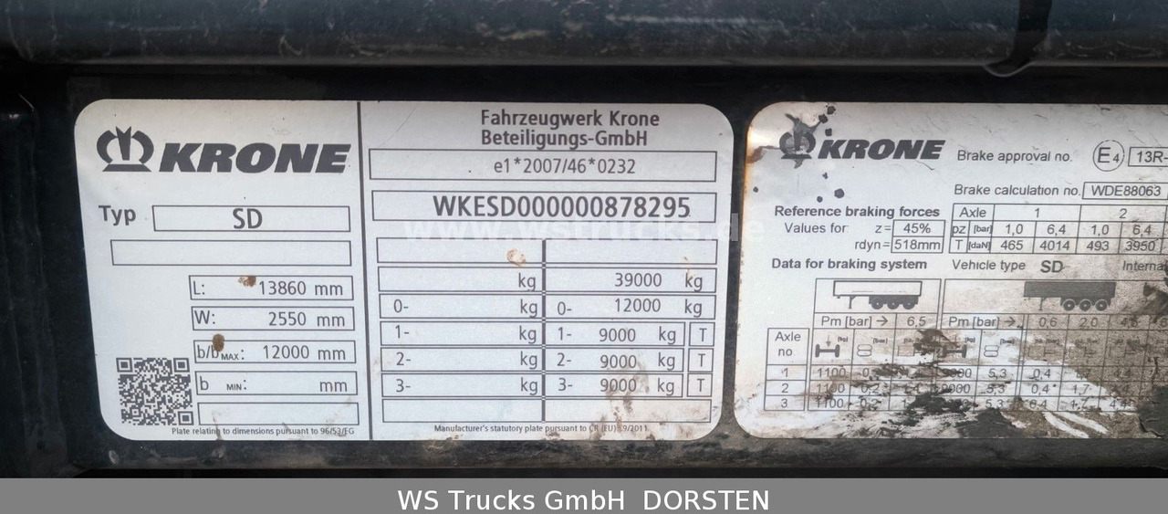 Krone SD 27 Planauflieger mit Edscha | ABS, EBS, XL - Gardintrailer: bilde 3 Krone SD 27 Planauflieger mit Edscha | ABS, EBS, XL - Gardintrailer: bilde 3