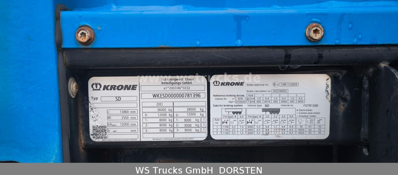 Krone SD 27 Planauflieger mit Edscha | ABS, EBS, XL - Gardintrailer: bilde 3 Krone SD 27 Planauflieger mit Edscha | ABS, EBS, XL - Gardintrailer: bilde 3