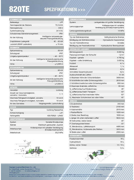 LIUGONG 820 TE vollelektrisch, 6.600 kg, 1.2 cbm (12005253 - Hjullaster: bilde 3 LIUGONG 820 TE vollelektrisch, 6.600 kg, 1.2 cbm (12005253 - Hjullaster: bilde 3