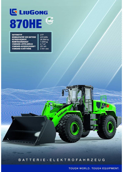 LIUGONG 870 HE vollelektrisch, 24.2 t, 4.7-5.2 cbm - Hjullaster: bilde 1 LIUGONG 870 HE vollelektrisch, 24.2 t, 4.7-5.2 cbm - Hjullaster: bilde 1
