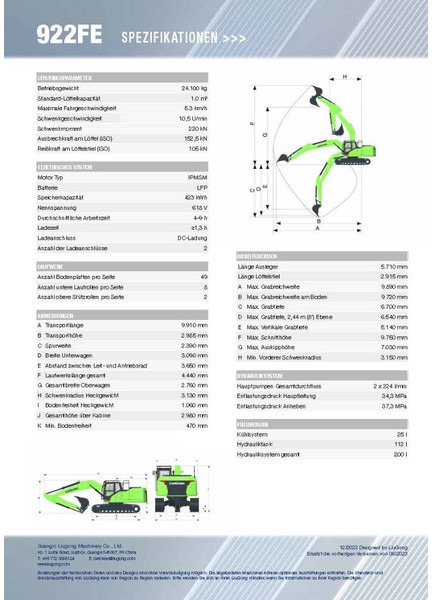 LIUGONG 922 FE vollelektrisch, 24.100 kg - Beltegraver: bilde 2 LIUGONG 922 FE vollelektrisch, 24.100 kg - Beltegraver: bilde 2