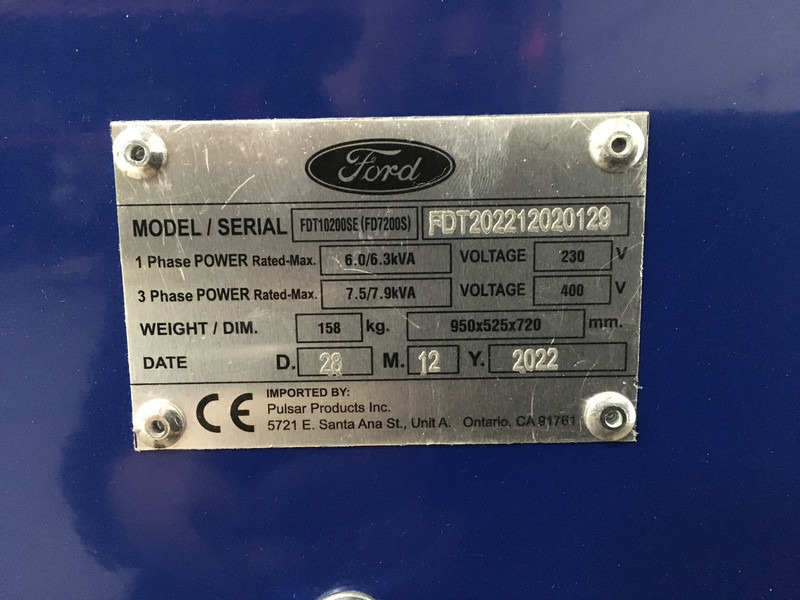 Ford FDT10200SE GENERATOR 7.9KVA NEW - Elektrisk generator: bilde 5 Ford FDT10200SE GENERATOR 7.9KVA NEW - Elektrisk generator: bilde 5