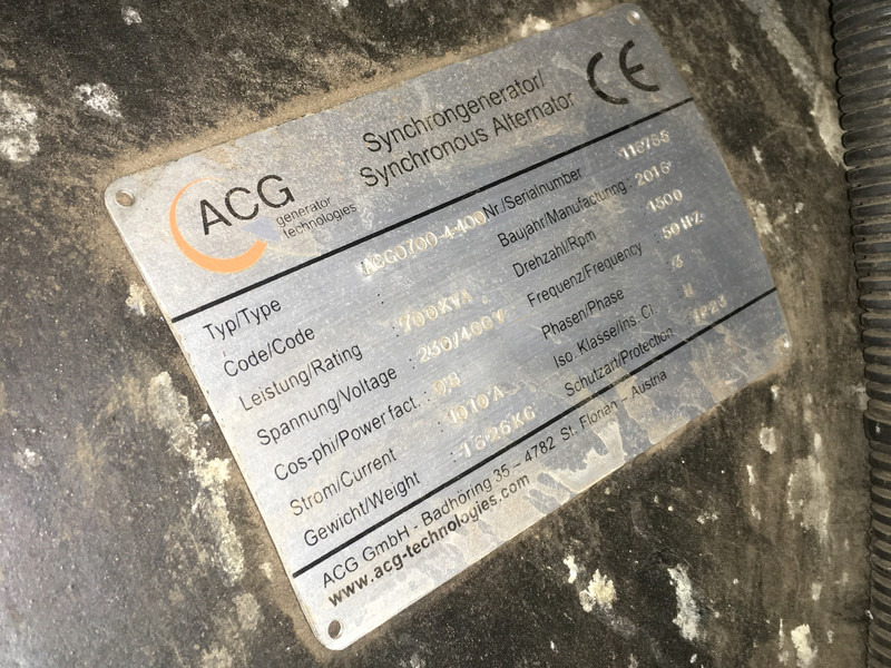 MTU 12V1600G10F GENERATOR 700KVA USED - Elektrisk generator: bilde 5 MTU 12V1600G10F GENERATOR 700KVA USED - Elektrisk generator: bilde 5