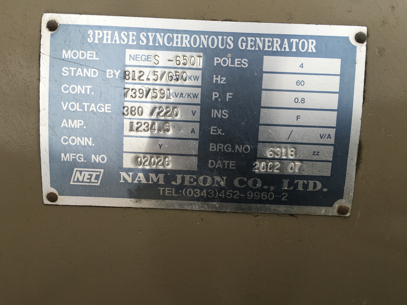 MTU 12V2000 G42 GENERATOR 739 KVA USED - Elektrisk generator: bilde 5 MTU 12V2000 G42 GENERATOR 739 KVA USED - Elektrisk generator: bilde 5