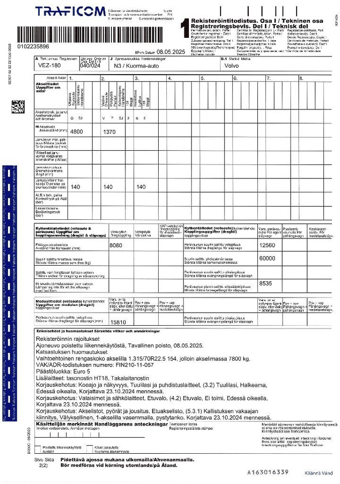 Container-transport/ Vekselflak lastebil Volvo FM 13: bilde 25