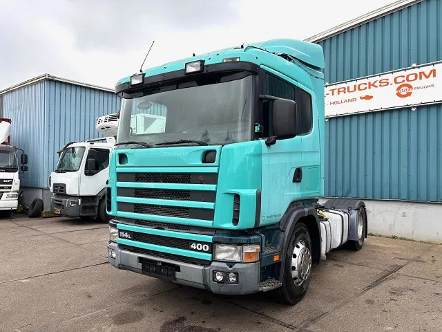 Scania R114-380 LA SLEEPERCAB 4x2 (EURO 2 / MANUAL GEARBOX / HYDRAULIC KIT / P.T.O. / FULL SPOILERSET / ETC.) - Trekkvogn: bilde 1 Scania R114-380 LA SLEEPERCAB 4x2 (EURO 2 / MANUAL GEARBOX / HYDRAULIC KIT / P.T.O. / FULL SPOILERSET / ETC.) - Trekkvogn: bilde 1