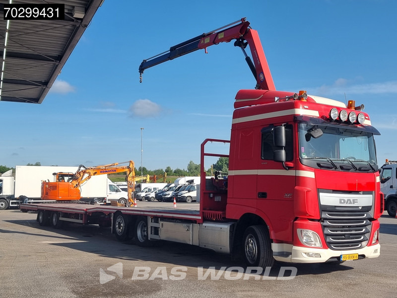 DAF XF 440 6X2 NL-combi Transporter HMF 900-K2 Kran Winch Lift-Lenkachse Euro 6 - Planbil, Kranbil: bilde 3 DAF XF 440 6X2 NL-combi Transporter HMF 900-K2 Kran Winch Lift-Lenkachse Euro 6 - Planbil, Kranbil: bilde 3