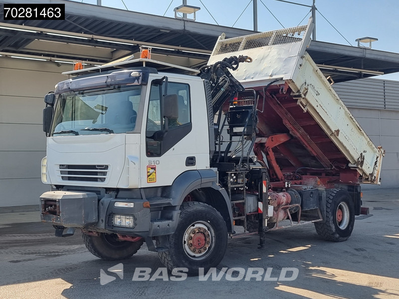 Tippbil, Kranbil Iveco Trakker 310 4X4 Atlas 145.2-A2 Kran Crane 4x4 Big axle 6m3 3 sided tipper Euro 4: bilde 8