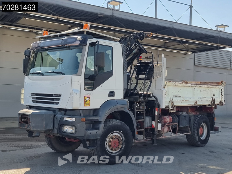 Tippbil, Kranbil Iveco Trakker 310 4X4 Atlas 145.2-A2 Kran Crane 4x4 Big axle 6m3 3 sided tipper Euro 4: bilde 14