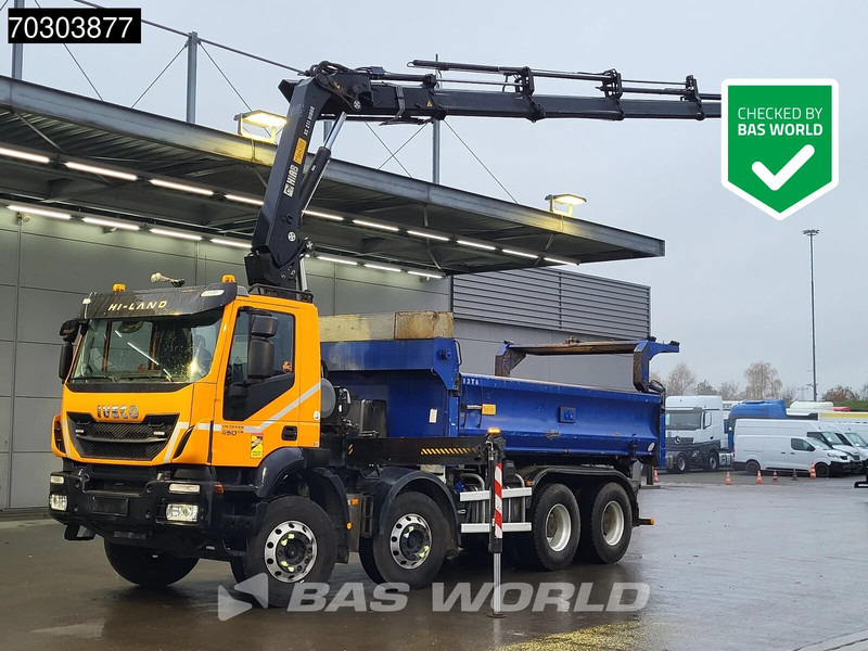 Iveco Trakker 450 8X4 HIAB 211 EP-4 Hiduo Kran Crane Big-Axle 2-Side Tipper Euro 6 - Tippbil, Kranbil: bilde 1 Iveco Trakker 450 8X4 HIAB 211 EP-4 Hiduo Kran Crane Big-Axle 2-Side Tipper Euro 6 - Tippbil, Kranbil: bilde 1