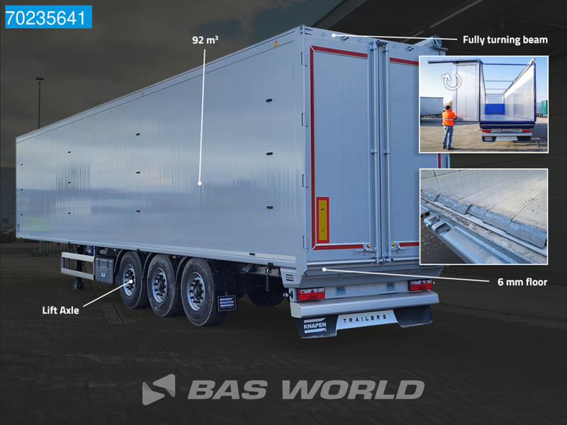 Knapen K100 6MM 92m3 3 axles NEW 6mm 92M3 Liftachse - Med walking floor semitrailer: bilde 3 Knapen K100 6MM 92m3 3 axles NEW 6mm 92M3 Liftachse - Med walking floor semitrailer: bilde 3