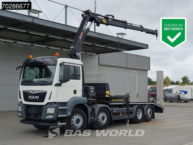 MAN TGS 35.360 8X2 HIAB X-Hiduo 158 BS-3 Crane Lift+lenkasche Machine transporter Euro 6 - Transporter lastebil, Kranbil: bilde 1 MAN TGS 35.360 8X2 HIAB X-Hiduo 158 BS-3 Crane Lift+lenkasche Machine transporter Euro 6 - Transporter lastebil, Kranbil: bilde 1