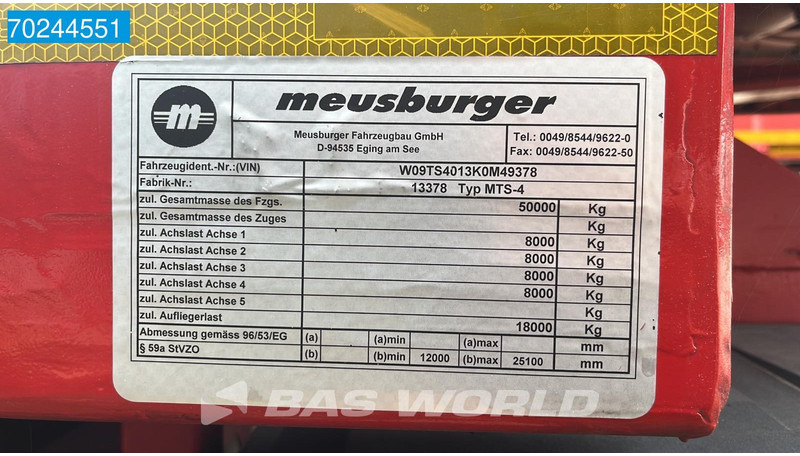 Lavloader semitrailer MEUSBURGER MTS-4 2xAusziehbar bis 21M Lift + 4xLenkachse: bilde 20