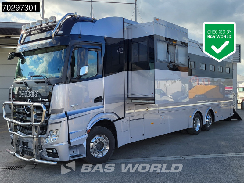 Mercedes-Benz Actros 2551 6X2 Pferdetransport Horse truck + Living Standairco Navi ACC Automatic Euro 6 - Hestebil: bilde 1 Mercedes-Benz Actros 2551 6X2 Pferdetransport Horse truck + Living Standairco Navi ACC Automatic Euro 6 - Hestebil: bilde 1