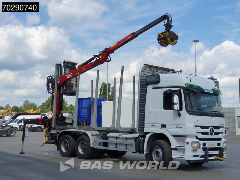 Mercedes-Benz Actros 3346 6X4 Original KM's! FTG V10CX.81 Kran Crane Holztransport Big-Axle Steelsuspension - Tømmerbil, Kranbil: bilde 3 Mercedes-Benz Actros 3346 6X4 Original KM's! FTG V10CX.81 Kran Crane Holztransport Big-Axle Steelsuspension - Tømmerbil, Kranbil: bilde 3