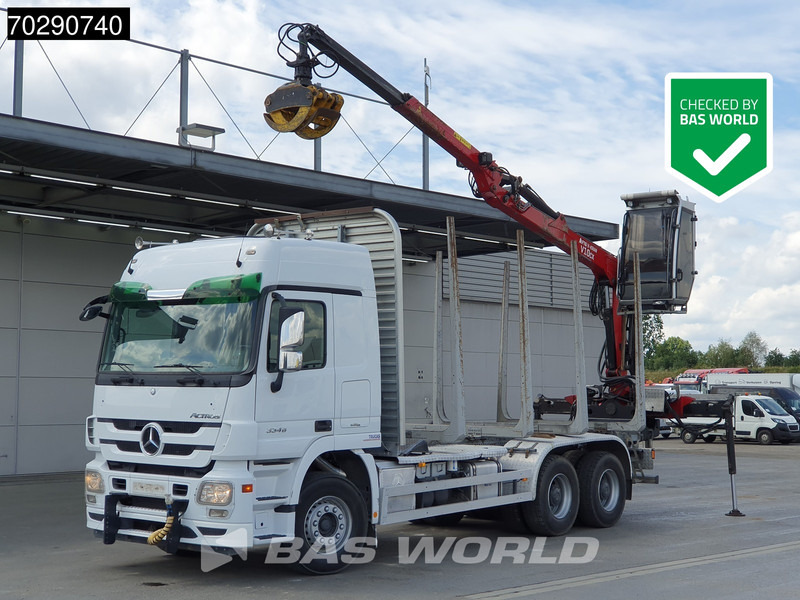 Mercedes-Benz Actros 3346 6X4 Original KM's! FTG V10CX.81 Kran Crane Holztransport Big-Axle Steelsuspension - Tømmerbil, Kranbil: bilde 1 Mercedes-Benz Actros 3346 6X4 Original KM's! FTG V10CX.81 Kran Crane Holztransport Big-Axle Steelsuspension - Tømmerbil, Kranbil: bilde 1