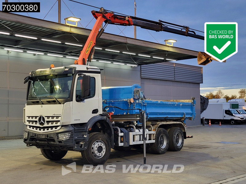 Mercedes-Benz Arocs 3343 6X4 Palfinger PK12.501 SLD Kran Crane 7m3 tipper Big-Axle Automatic Euro 6 - Tippbil, Kranbil: bilde 1 Mercedes-Benz Arocs 3343 6X4 Palfinger PK12.501 SLD Kran Crane 7m3 tipper Big-Axle Automatic Euro 6 - Tippbil, Kranbil: bilde 1