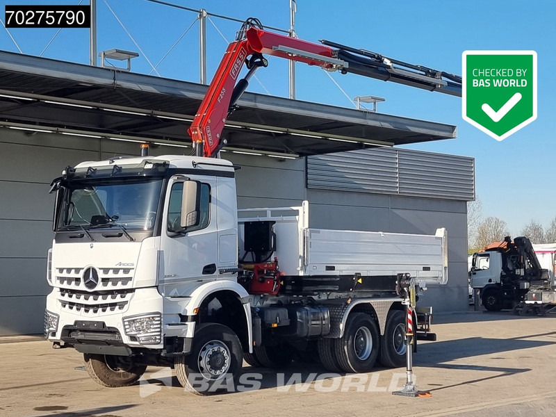 Mercedes-Benz Arocs 3348 6X6 Full Steel Retarder Fassi 25T/M Crane Kran Euro 6 - Tippbil, Kranbil: bilde 1 Mercedes-Benz Arocs 3348 6X6 Full Steel Retarder Fassi 25T/M Crane Kran Euro 6 - Tippbil, Kranbil: bilde 1