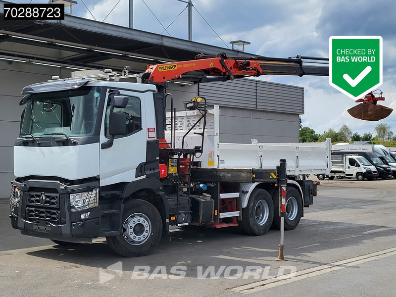 Renault C 380 6X4 Palfinger PK18002-EH-B Crane Kran 8m3 Tipper Big-Axle Euro 6 - Tippbil, Kranbil: bilde 1 Renault C 380 6X4 Palfinger PK18002-EH-B Crane Kran 8m3 Tipper Big-Axle Euro 6 - Tippbil, Kranbil: bilde 1