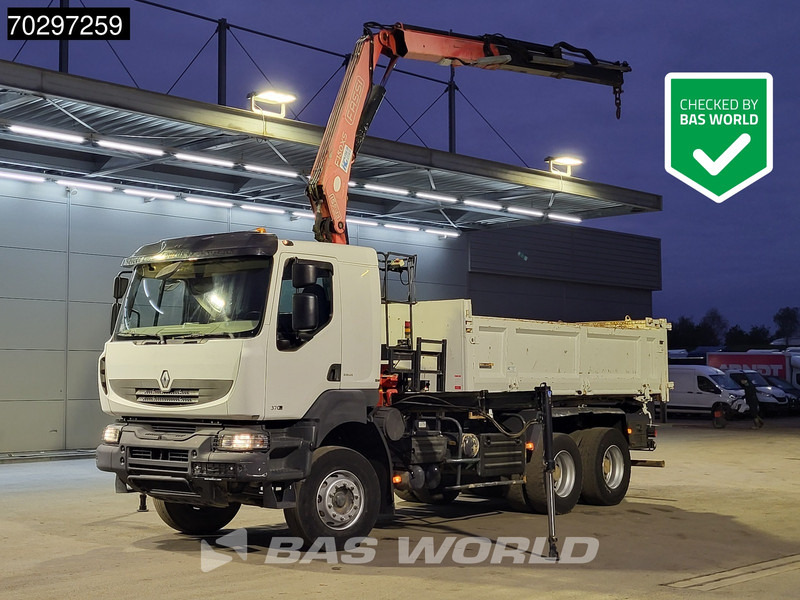 Renault Kerax 370 Kerax 6X4 Fassi F150AXS.22 Crane 10m3 2-side tipper Big-Axle Steelsuspension Manual - Tippbil, Kranbil: bilde 1 Renault Kerax 370 Kerax 6X4 Fassi F150AXS.22 Crane 10m3 2-side tipper Big-Axle Steelsuspension Manual - Tippbil, Kranbil: bilde 1