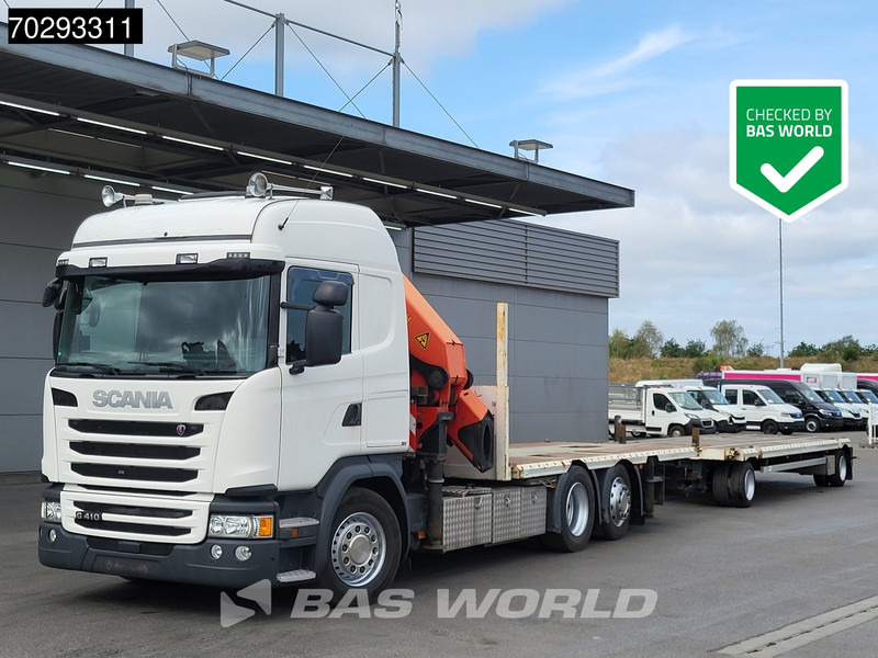 Scania G410 6X2 Combi Palfinger 53002 SH Kran Crane Lift+steering ACC Navi Euro 6 - Planbil, Kranbil: bilde 1 Scania G410 6X2 Combi Palfinger 53002 SH Kran Crane Lift+steering ACC Navi Euro 6 - Planbil, Kranbil: bilde 1