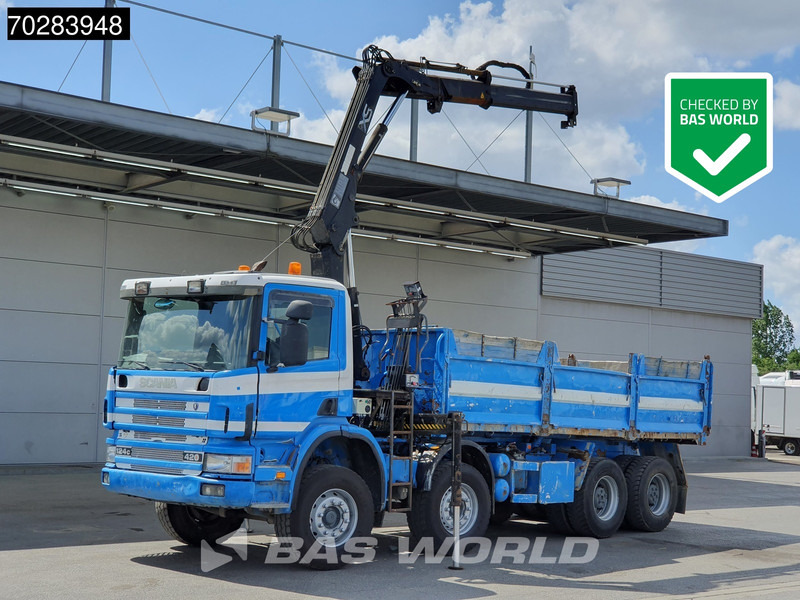 Scania G420 8X4 15m3 tipper Hiab 144 Crane Steelsuspension Manual Big-Axle Euro 3 - Tippbil, Kranbil: bilde 1 Scania G420 8X4 15m3 tipper Hiab 144 Crane Steelsuspension Manual Big-Axle Euro 3 - Tippbil, Kranbil: bilde 1
