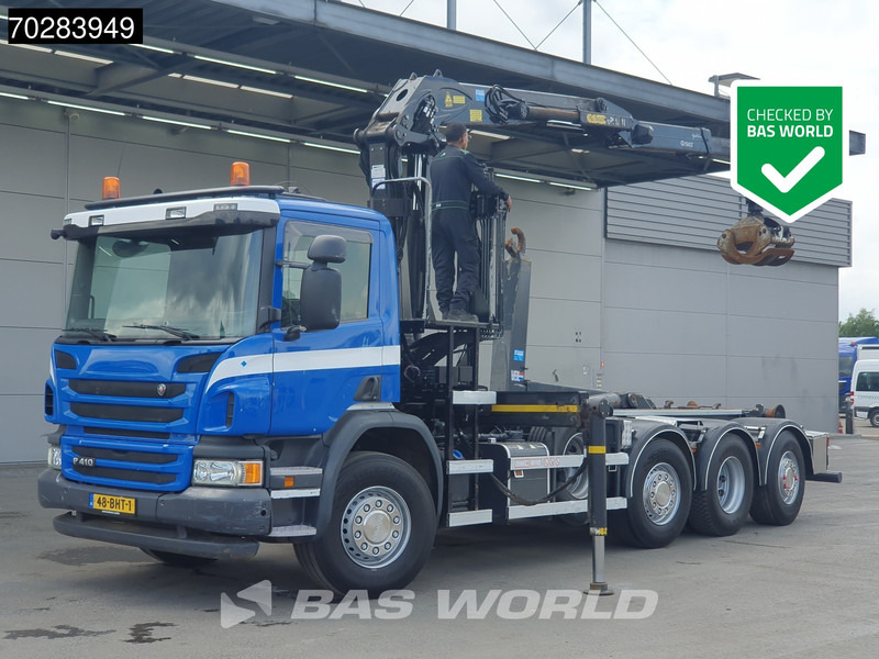 Scania P410 8X2 NL-Truck Palfinger Q150Z Crane 30T VDL hooklift Lift-Lenkachse Euro 6 - Krokbil, Kranbil: bilde 1 Scania P410 8X2 NL-Truck Palfinger Q150Z Crane 30T VDL hooklift Lift-Lenkachse Euro 6 - Krokbil, Kranbil: bilde 1