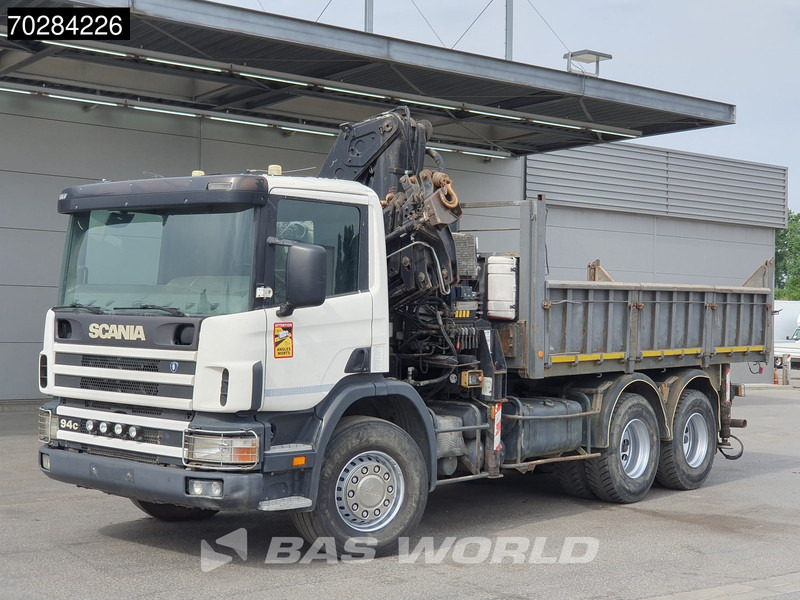 Tippbil, Kranbil Scania P94 6X4 Hiab 330-4 Kran Crane 9m3 tipper Manual Steelsuspension Euro 3: bilde 10