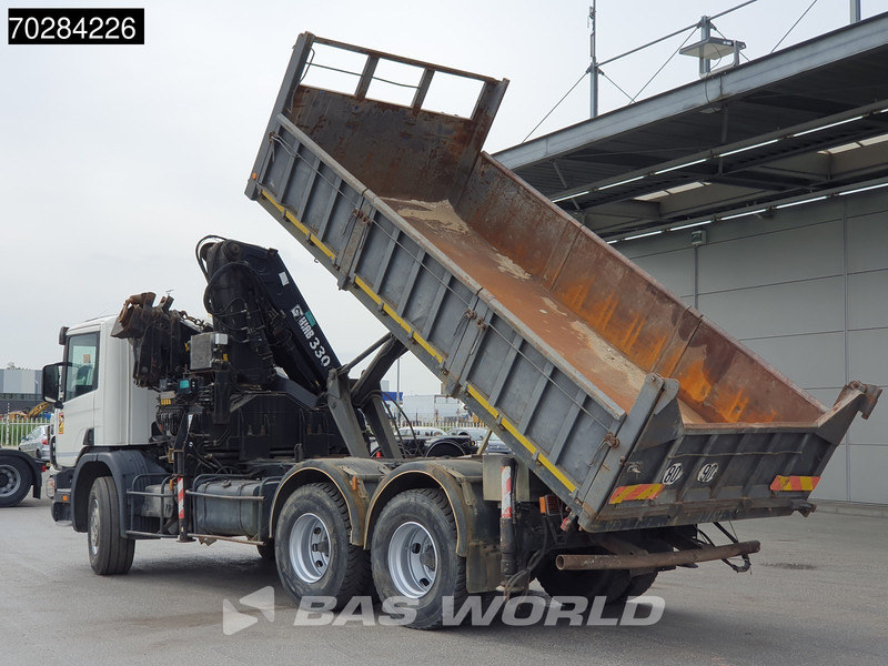 Tippbil, Kranbil Scania P94 6X4 Hiab 330-4 Kran Crane 9m3 tipper Manual Steelsuspension Euro 3: bilde 9