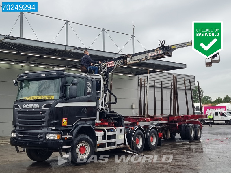 Scania R580 6X4 Holz Kran Diebolt D28 Full-Steell Extentable Trailer - Tømmerbil, Kranbil: bilde 1 Scania R580 6X4 Holz Kran Diebolt D28 Full-Steell Extentable Trailer - Tømmerbil, Kranbil: bilde 1