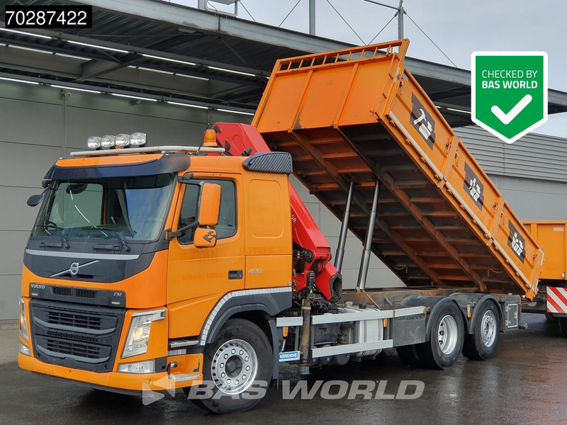 Volvo FM 420 6X2 HMF 2120 K 4 Crane Lift+lenkasche Euro 6 - Tippbil, Kranbil: bilde 1 Volvo FM 420 6X2 HMF 2120 K 4 Crane Lift+lenkasche Euro 6 - Tippbil, Kranbil: bilde 1
