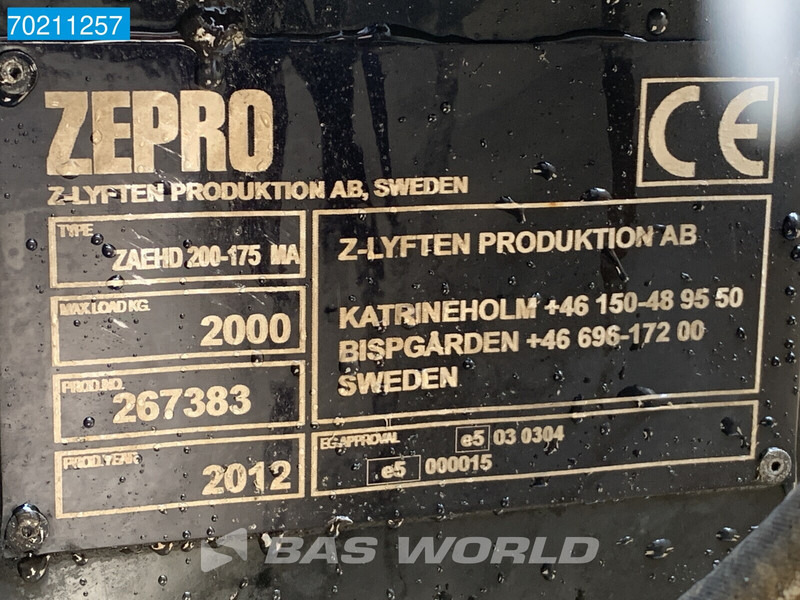 Bakløft ZEPRO ZAEHD 200-175 MA Laadcapaciteit 2.000kg: bilde 7