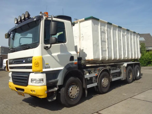 DAF CF 410 8X4 NCH CONTAINER SYSTEEM 32 TON 90 graden silo containers,25 CUB CONTAINER - Lastebil med kabelsystem: bilde 1 DAF CF 410 8X4 NCH CONTAINER SYSTEEM 32 TON 90 graden silo containers,25 CUB CONTAINER - Lastebil med kabelsystem: bilde 1