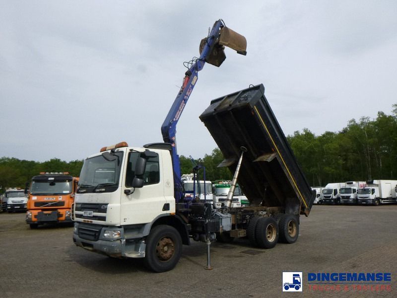 DAF CF 75.310 6x4 RHD tipper + HMF 1144 K-1 + grapple - Kranbil: bilde 1 DAF CF 75.310 6x4 RHD tipper + HMF 1144 K-1 + grapple - Kranbil: bilde 1