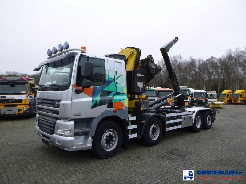DAF CF 85.410 8x2 Hyva container hook + crane - Kranbil: bilde 1 DAF CF 85.410 8x2 Hyva container hook + crane - Kranbil: bilde 1