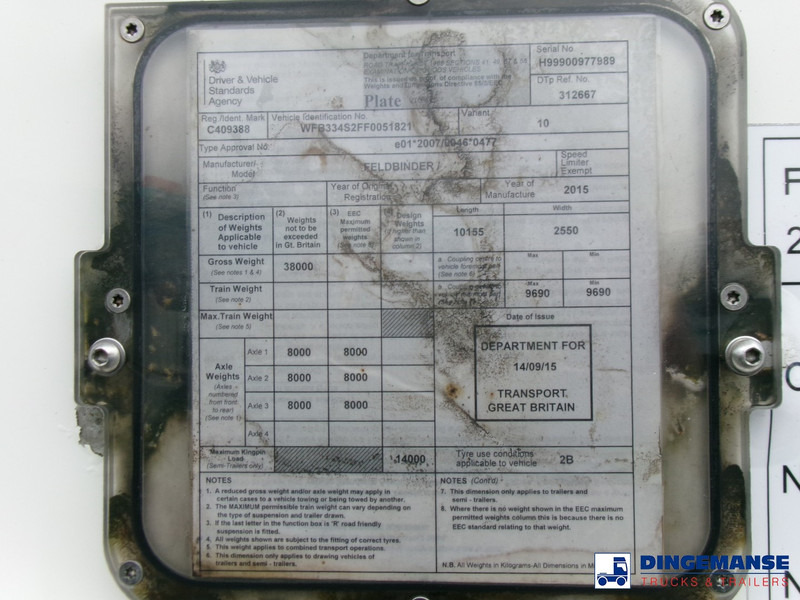 Tanksemi Feldbinder Powder tank alu 36 m3 / 1 comp: bilde 20