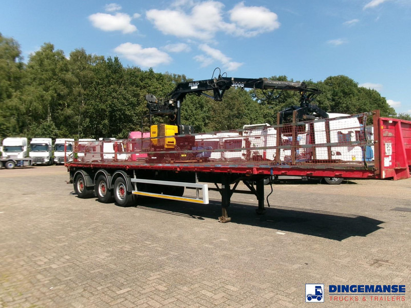 Fruehauf 3-axle platform trailer + Atlas 3008 crane - Åpen semitrailer: bilde 2 Fruehauf 3-axle platform trailer + Atlas 3008 crane - Åpen semitrailer: bilde 2