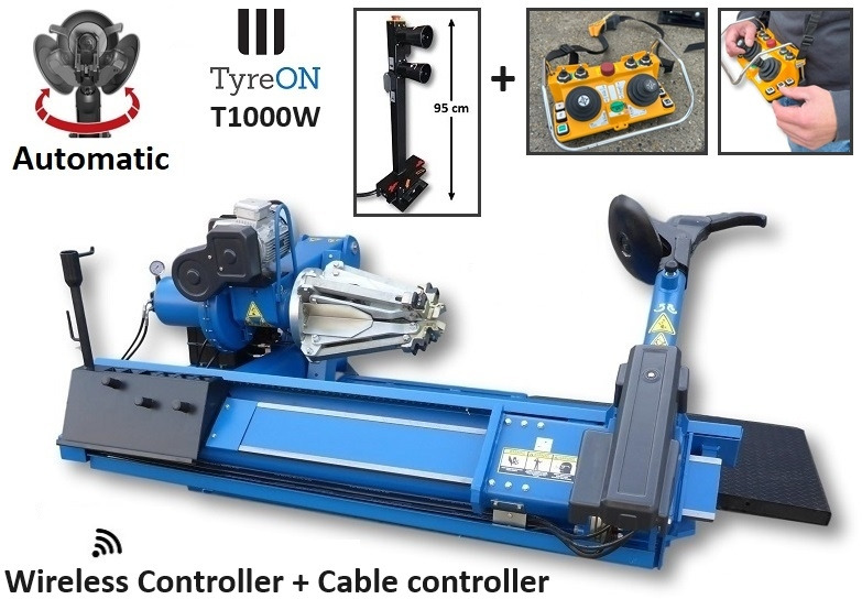 T1000W truck tyrechanger 56 Inch 2 mounting speeds - fully automatic - power 4kW+4kW - Wireless controller (as extra) - Verkstedutstyr: bilde 1 T1000W truck tyrechanger 56 Inch 2 mounting speeds - fully automatic - power 4kW+4kW - Wireless controller (as extra) - Verkstedutstyr: bilde 1