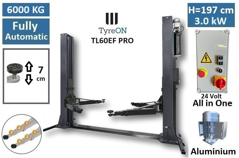 TL60EF PRO 2 post lift 6 Tonnes - Fully automatic with base reinforcement kit - Verkstedutstyr: bilde 1 TL60EF PRO 2 post lift 6 Tonnes - Fully automatic with base reinforcement kit - Verkstedutstyr: bilde 1