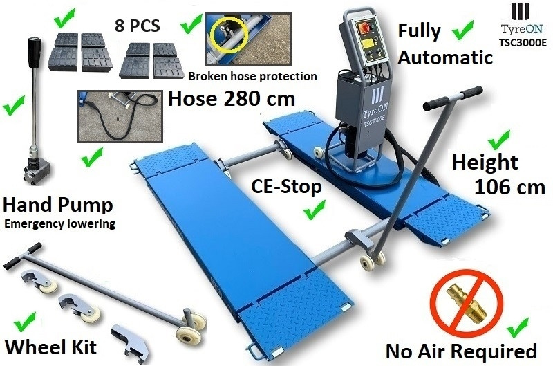 TSC3000E mobile car scissor lift with electrical release - 230V - Verkstedutstyr: bilde 2 TSC3000E mobile car scissor lift with electrical release - 230V - Verkstedutstyr: bilde 2