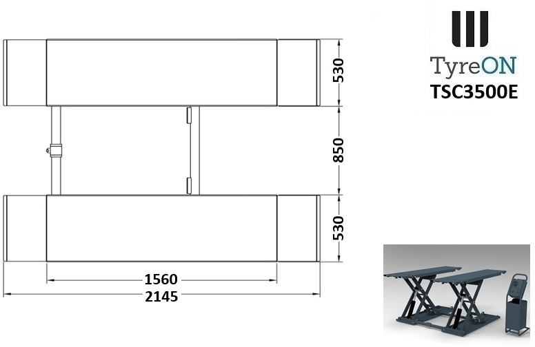 TSC3500E mobile midrise car scissor lift with electrical release - Capacity 3,5T - Lifting height 125 cm - 230V - Graphite gray - Verkstedutstyr: bilde 4 TSC3500E mobile midrise car scissor lift with electrical release - Capacity 3,5T - Lifting height 125 cm - 230V - Graphite gray - Verkstedutstyr: bilde 4