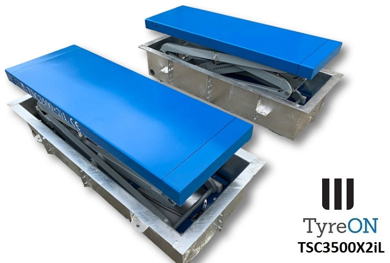 TSC3500X2iL In floor scissor lift - Double extensions - Recessed containers - Verkstedutstyr: bilde 2 TSC3500X2iL In floor scissor lift - Double extensions - Recessed containers - Verkstedutstyr: bilde 2