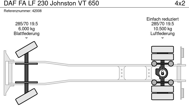 Feiebil DAF FA LF 230 Johnston VT 650: bilde 17